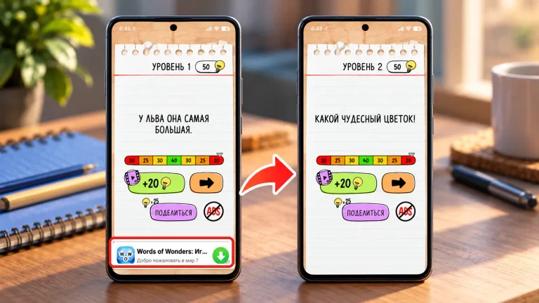 Сравнение игры с рекламой и без нее на двух смартфонах
